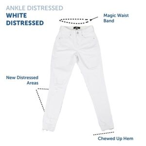 LuLaRoe Denim 30 NWT Ankle Skinny Distressed white